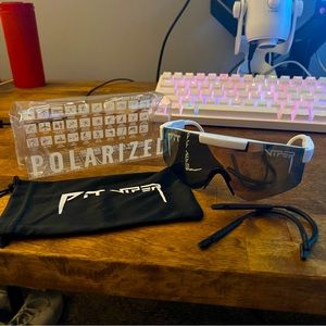 Polarized White and Chrome Pit Vipers Sunglasses